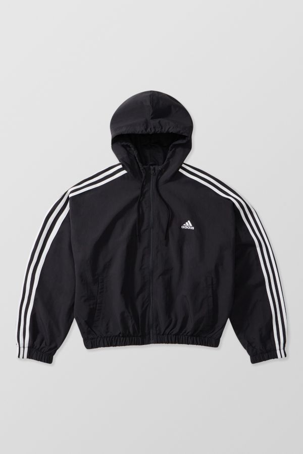 Vista diapositiva: 5: adidas top a 3 righe con cappuccio con cappuccio intrecciato con zip