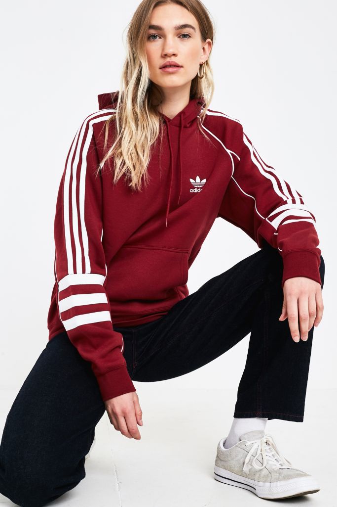 adidas Originals Authentic Maroon Hoodie | Urban Outfitters UK