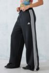 Thumbnail View 2: adidas Black 3-Stripes Wide Leg Track Pants