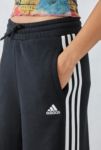 Thumbnail View 3: adidas Black 3-Stripes Wide Leg Track Pants