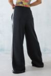 Thumbnail View 4: adidas Black 3-Stripes Wide Leg Track Pants