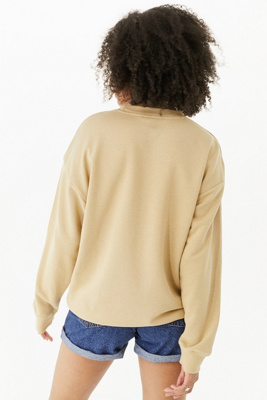 adidas originals trefoil crew neck sweatshirt in khaki