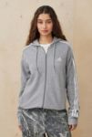 Visualizzazione miniature 1: adidas Grigio 3-Strisce Zip-Attraverso Felpa con Cappuccio