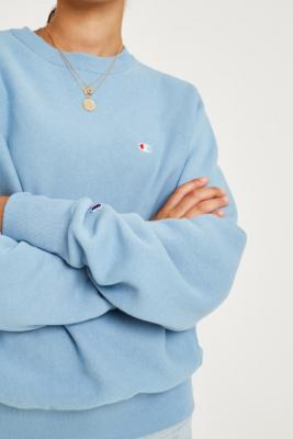 champion blue crew neck sweatshirt