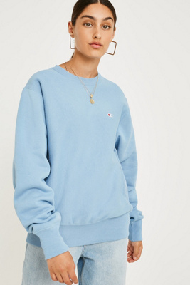 champion x uo blue crew neck sweatshirt