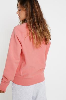 champion uo exclusive logo script pink crew neck sweatshirt