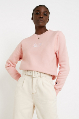 baby pink champion crewneck