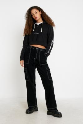 reflective cropped hoodie