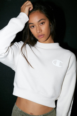 white champion crop sweatshirt