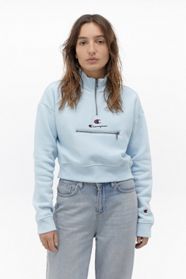 Champion Script Logo Baby Blue Half-Zip 