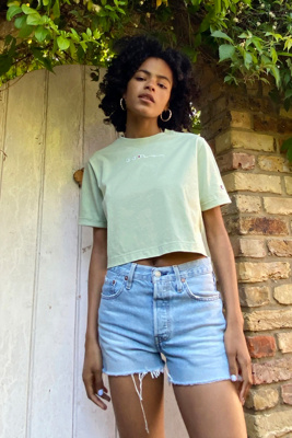 Script Logo Green Cropped T-Shirt 