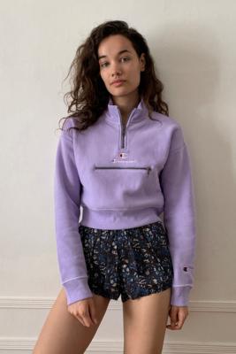 purple half zip sweatshirt