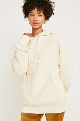 champion x uo ecru pullover hoodie