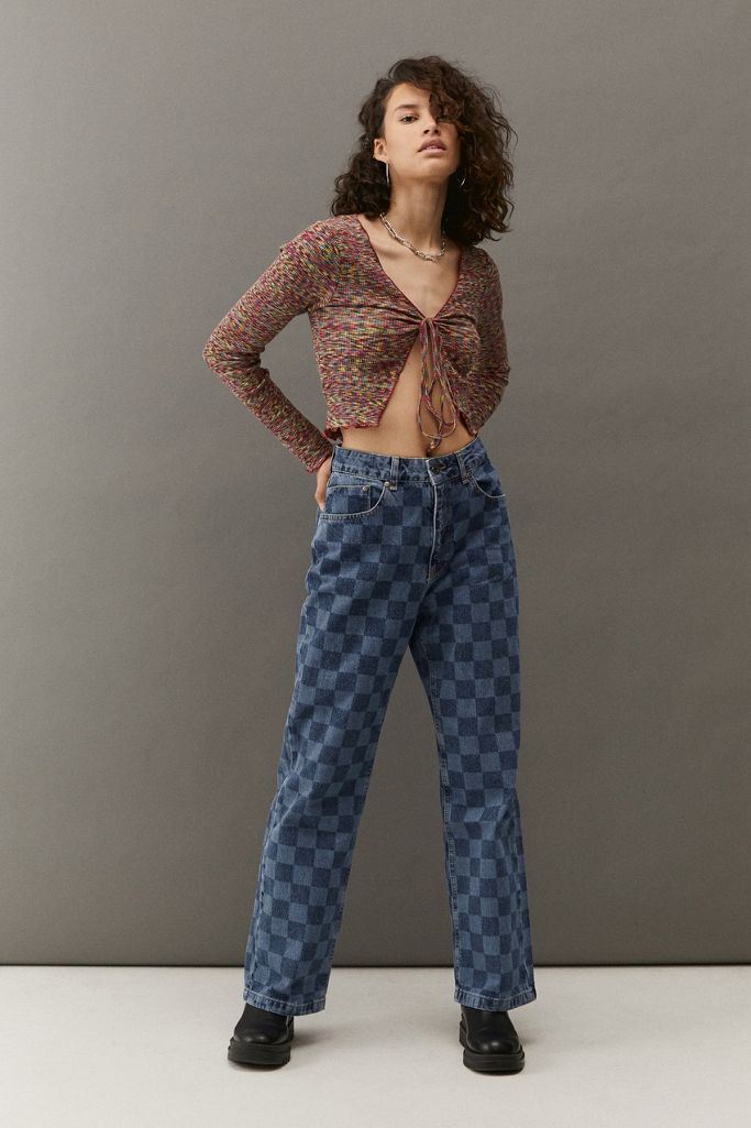 The Ragged Priest Checkerboard Dad Jeans | Urban Outfitters UK