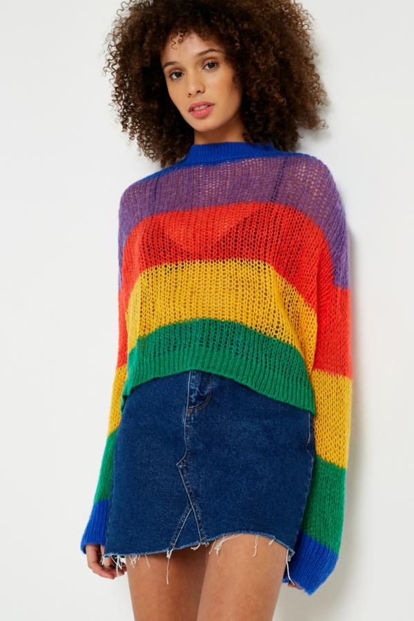 Lazy Oaf Rainbow Oversized Knit Jumper | Urban Outfitters UK