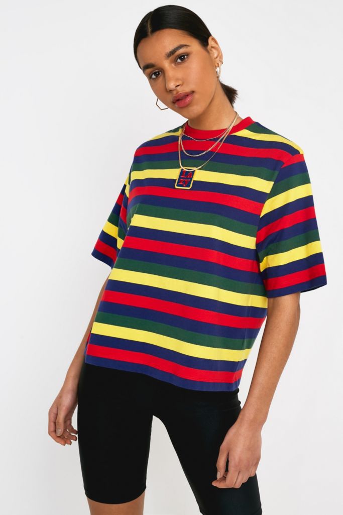 Lazy Oaf Primary Stripe Short-Sleeve T-Shirt | Urban Outfitters UK