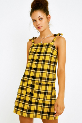 yellow tartan pinafore