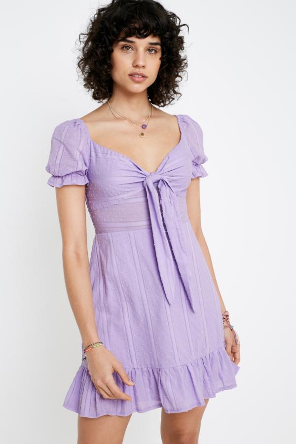 Kiss The Sky Shrinking Violet Mini Dress | Urban Outfitters UK