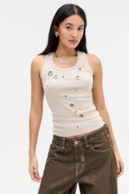 Jaded London Eyelet Studded Vest