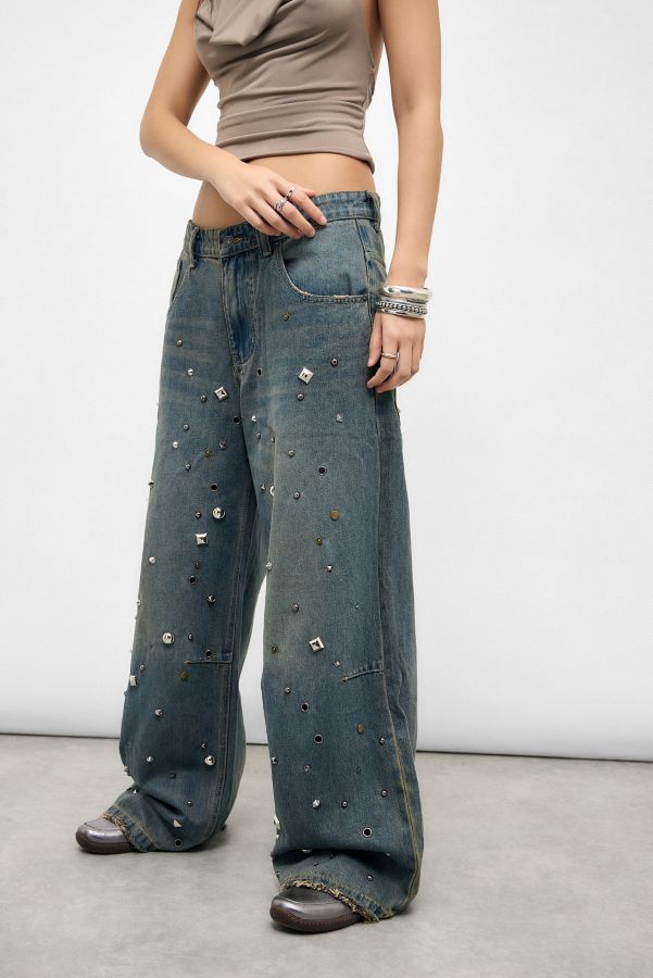 Vista de diapositivas: 1: Jaded London Studded Colossus Jeans