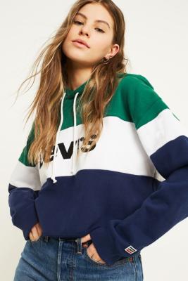 Levi's Colour Block Crop Hoodie | Urban Outfitters UK