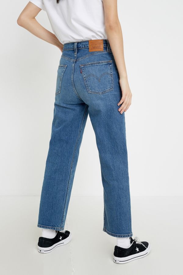 levis straight leg high waisted jeans tops