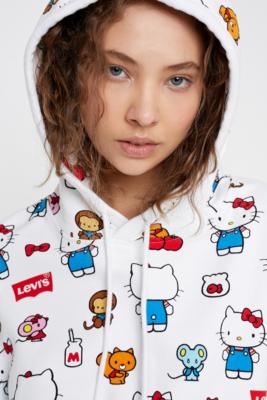 Hello Kitty Allover Print Pullover Hoodie | Urban Outfitters UK