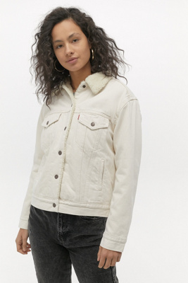 levi's ex boyfriend trucker jacket white