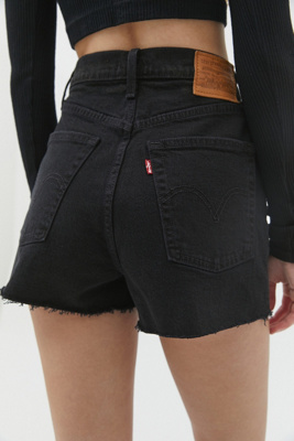 levis black jean shorts