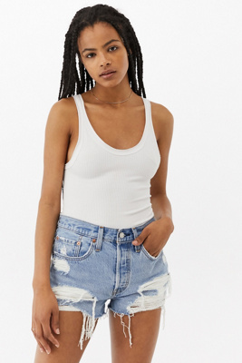 levi's 501 distressed denim shorts