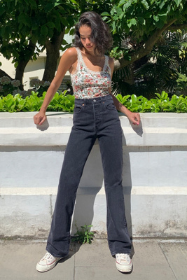 straight leg flare jeans