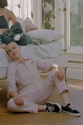 jumpsuit and vans
