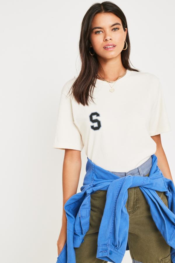 Stussy College Arc Cream T-Shirt | Urban Outfitters UK