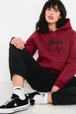 stussy hoodie wine