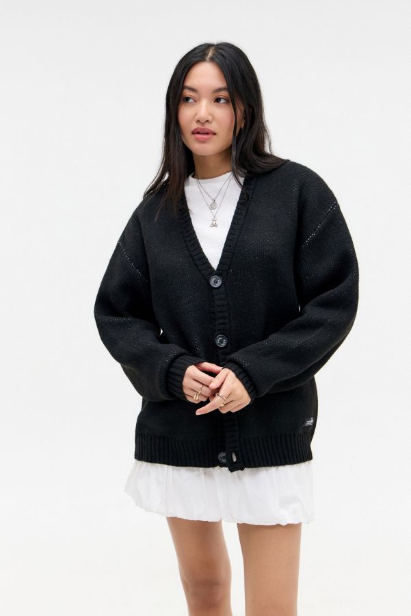 Slide View: 1: X-girl Face Knit Cardigan