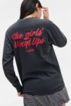 Thumbnail View 1: X-girl Vinyl Lippen Gesicht Langarm-T-Shirt