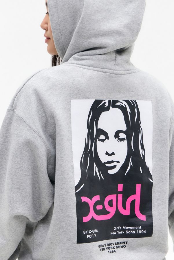 Slide View: 1: X-girl Face Poster Hoodie