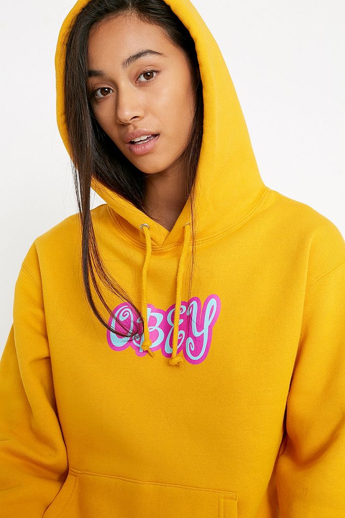 OBEY Cute Logo Box Fit Hoodie | Urban Outfitters UK
