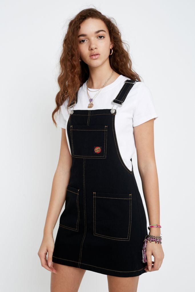 Santa Cruz Uo Exclusive Black Pinafore Mini Dress Urban Outfitters Uk 2088