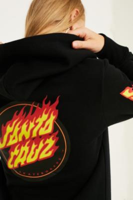 santa cruz flame dot hoodie