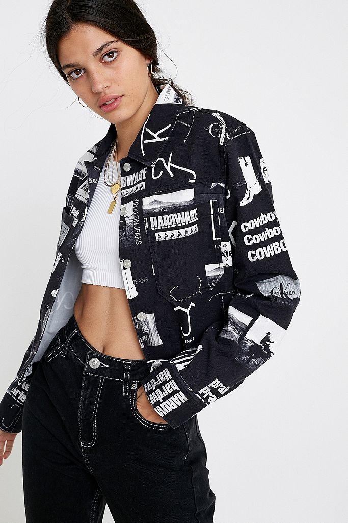 Calvin Klein Jeans Allover Print Twill Jacket | Urban Outfitters UK