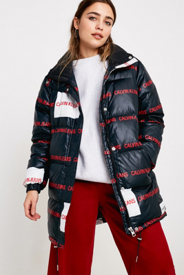 multi logo down puffer jacket