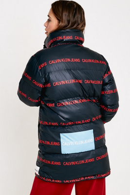 calvin klein jeans multi logo down puffer jacket