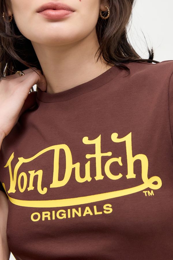 Slide View: 2: Von Dutch UO Exclusive Chocolate T-Shirt