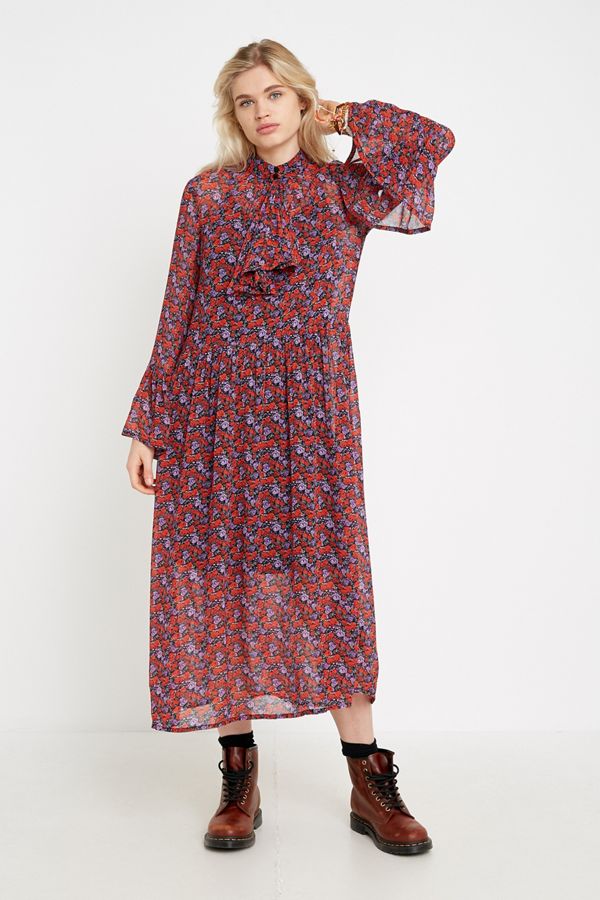 Gestuz Rose Print Maxi Dress Urban Outfitters UK