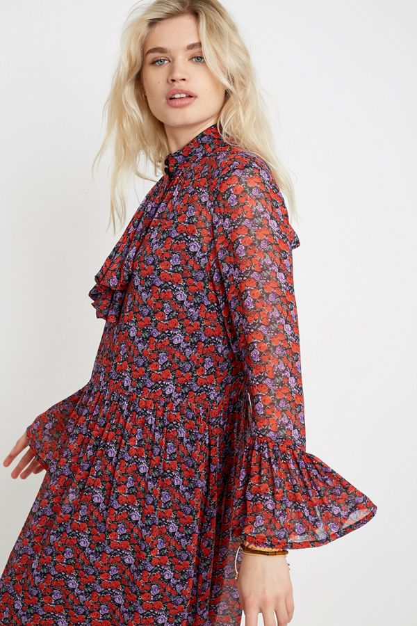 Gestuz Rose Print Maxi Dress Urban Outfitters UK
