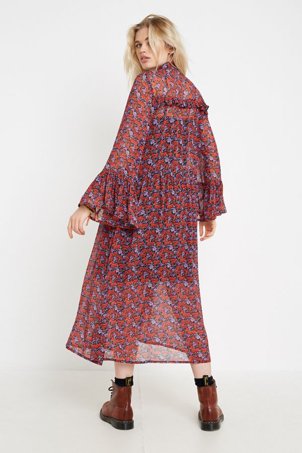 Gestuz Rose Print Maxi Dress Urban Outfitters UK