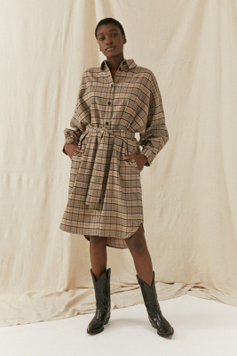 checked shirt dress