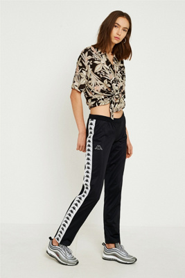 kappa black track pants womens