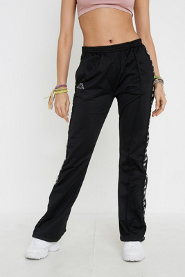 kappa astoria black popper track pants